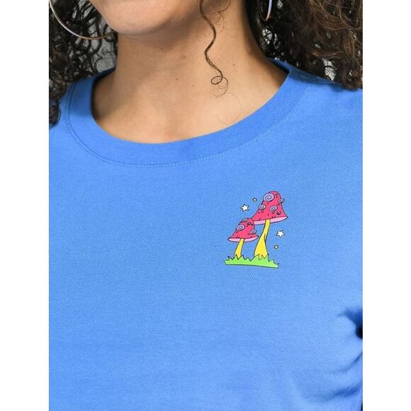 NWT Zumiez A.LAB Dita The Wizard Blue Crop Long Sleeve T-Shirt Size M - Picture 6 of 8